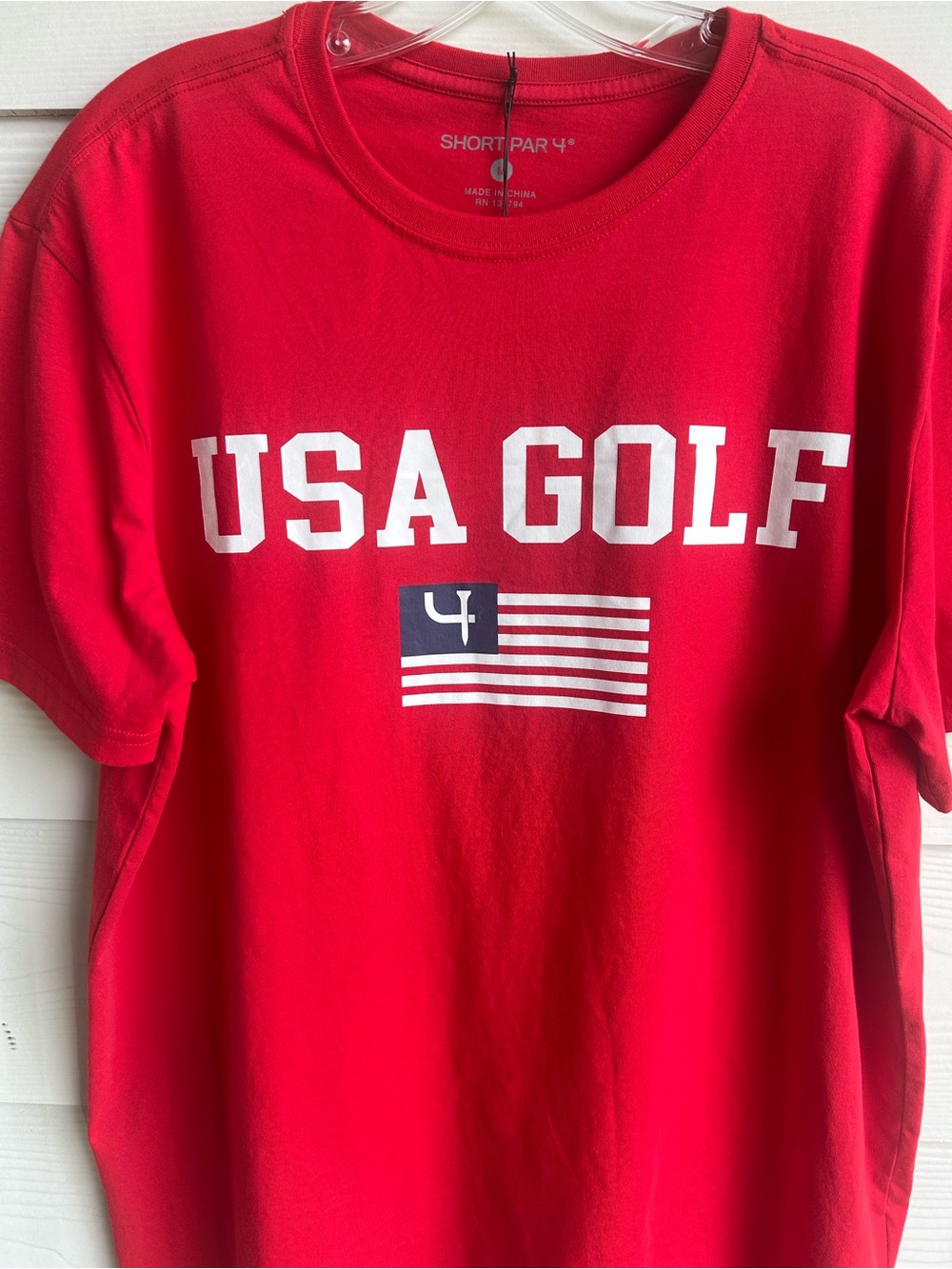 Short Par 4® Kids' Red USA Golf Graphic Tee